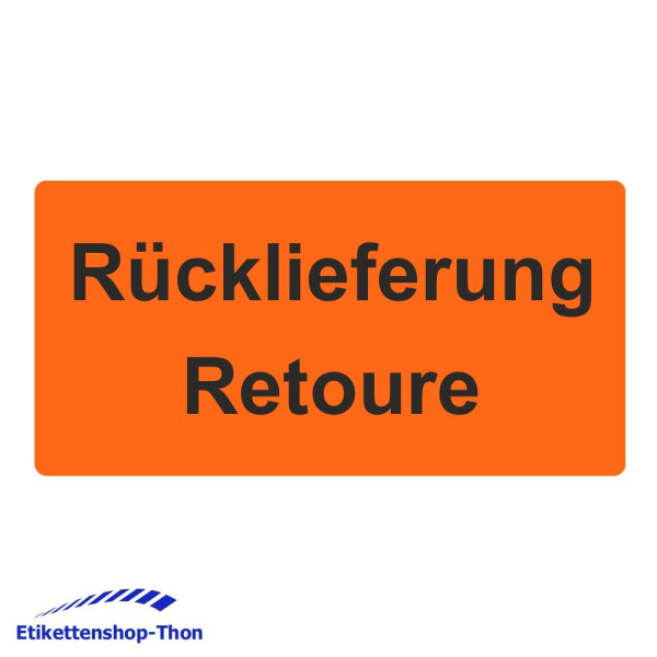 Versandetiketten "Rücklieferung Retoure" auf Rolle - 30 x 62 mm - 1000 Stück